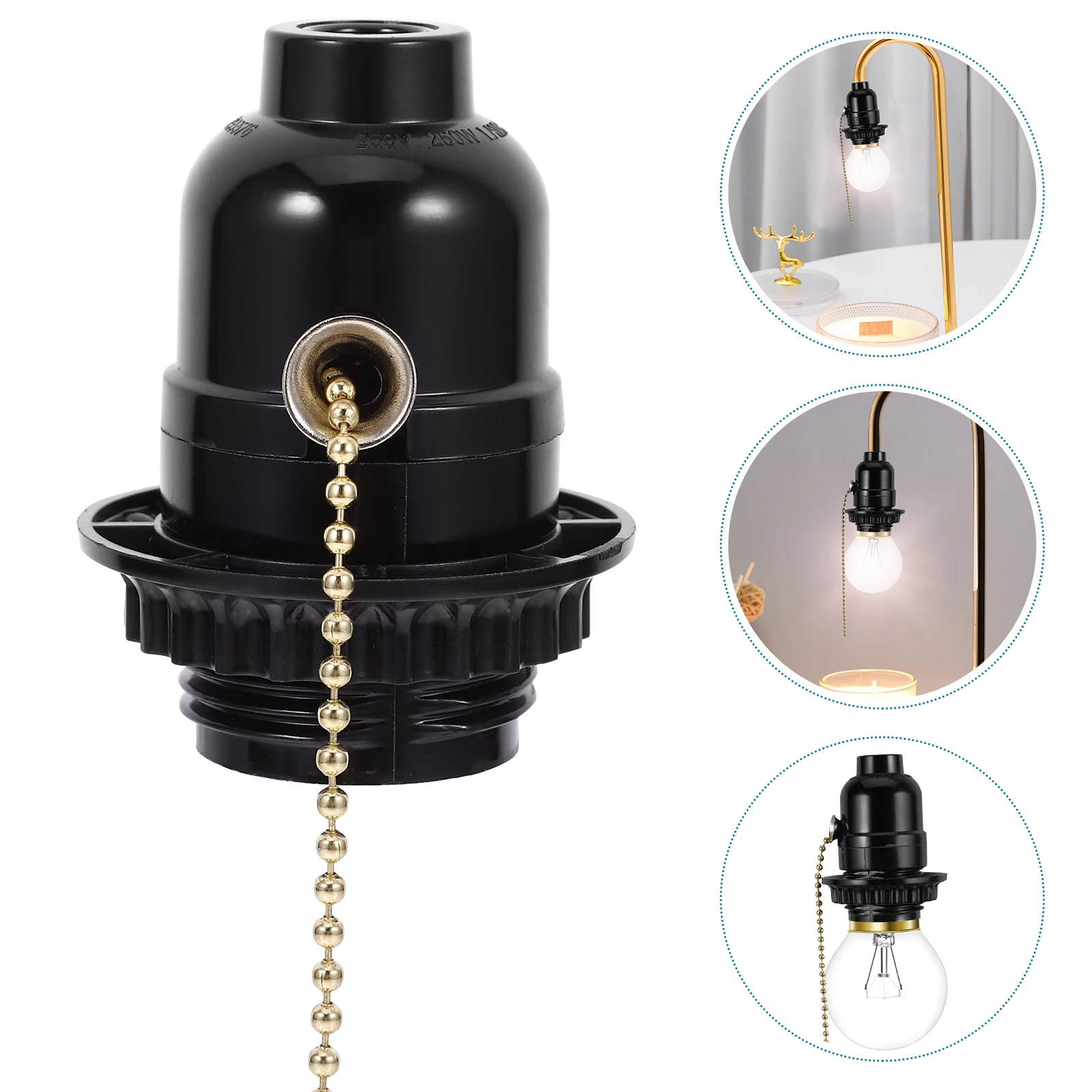 E27 Lamp Base Durable Screw Socket Adapter Removable Shade Collar USB Cord Bendable Easy Install Lighting Accessories