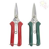 190mm Straight Head Pruning Shears Stainless Steel Non Slip Handle Garden Scissors For Bonsai Household Use