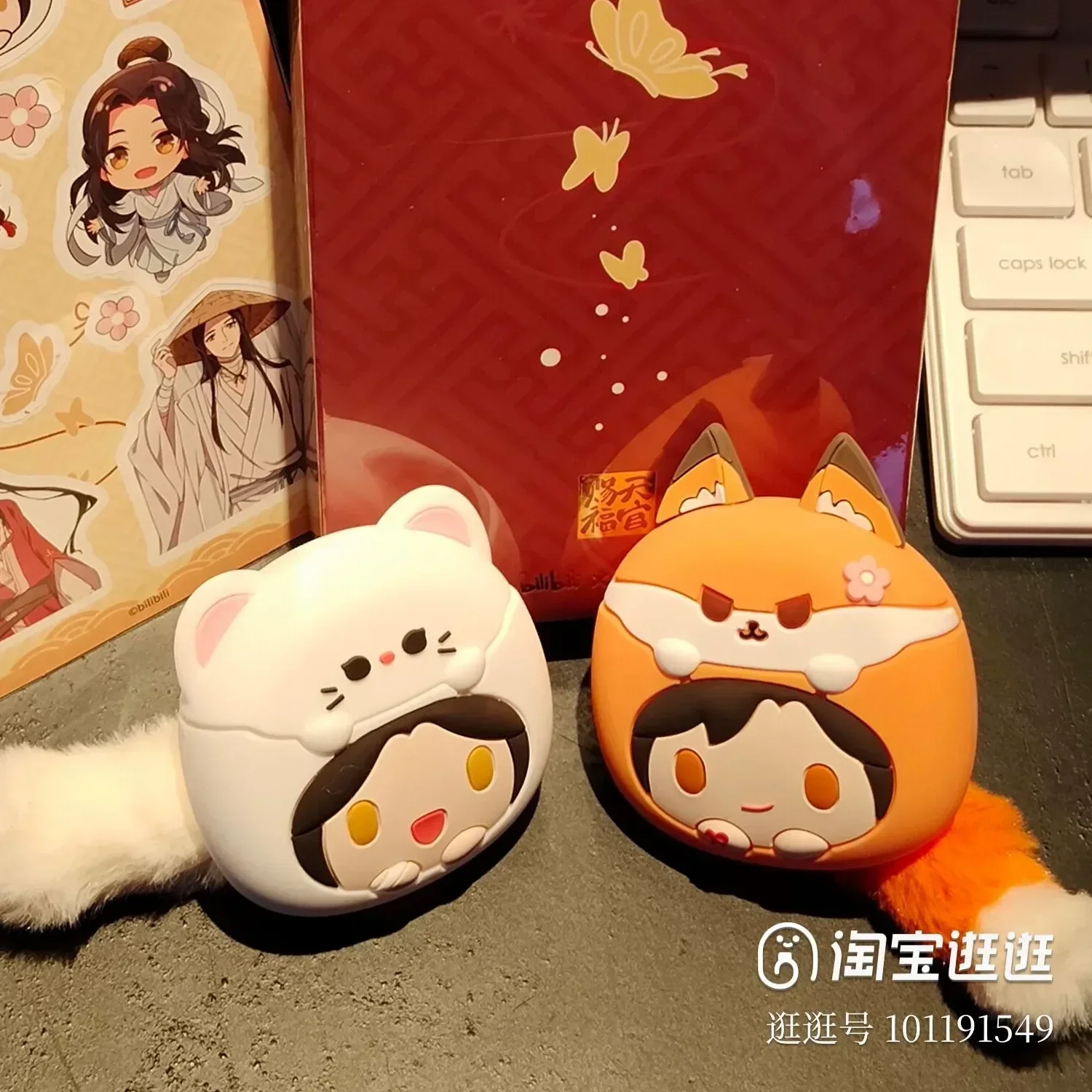 Gtangcf cheng xie lian OttyキツネウサギBluetoothヘッドセット、イヤホンケース、公式コスプレヘッドフォン、かわいいギフト、tian uan fu