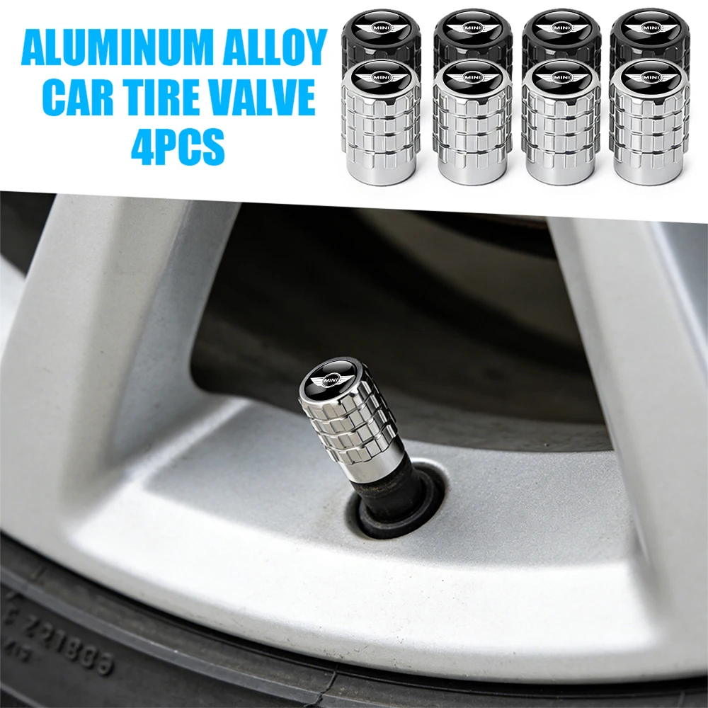 4 piezas de tapas de válvula de neumático para MINI Cooper S JCW WORKS R55 R56 F55 F56 R57 R58 R59, accesorios decorativos para coche