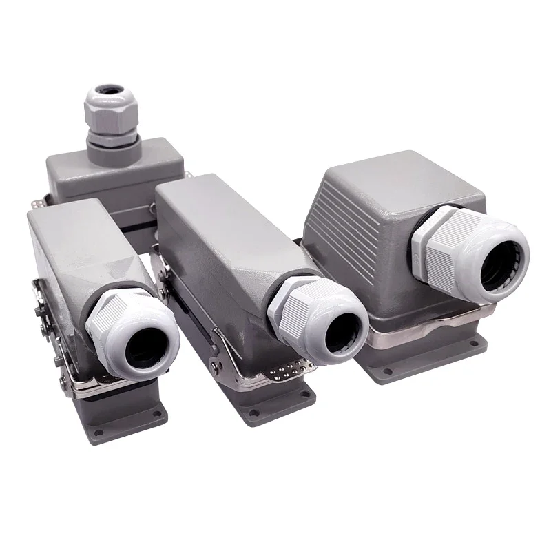 Heavy Duty Connectors HDC-HE-006 010 016 024 032 048 16A Screw Connection 500V Industrial Rectangular Connector Plug