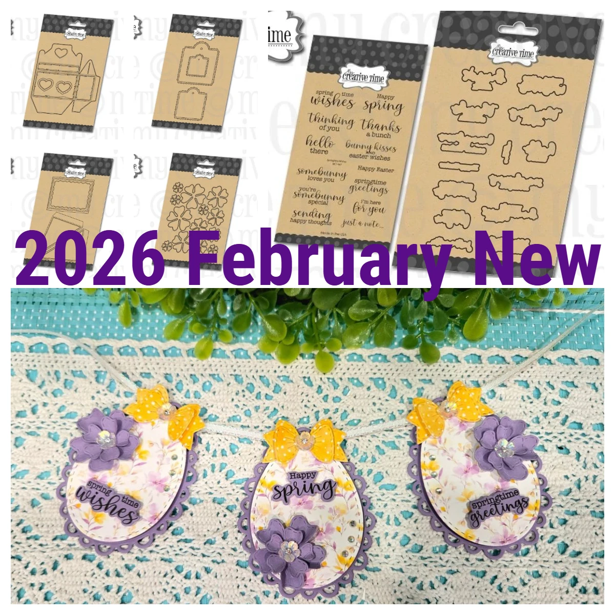 

2026 February Happy Easter Pringtime Wishes Stamps Metal Cutting Dies Gable Heart Treat Box Die DIY Scrapbook Photo Diary Make