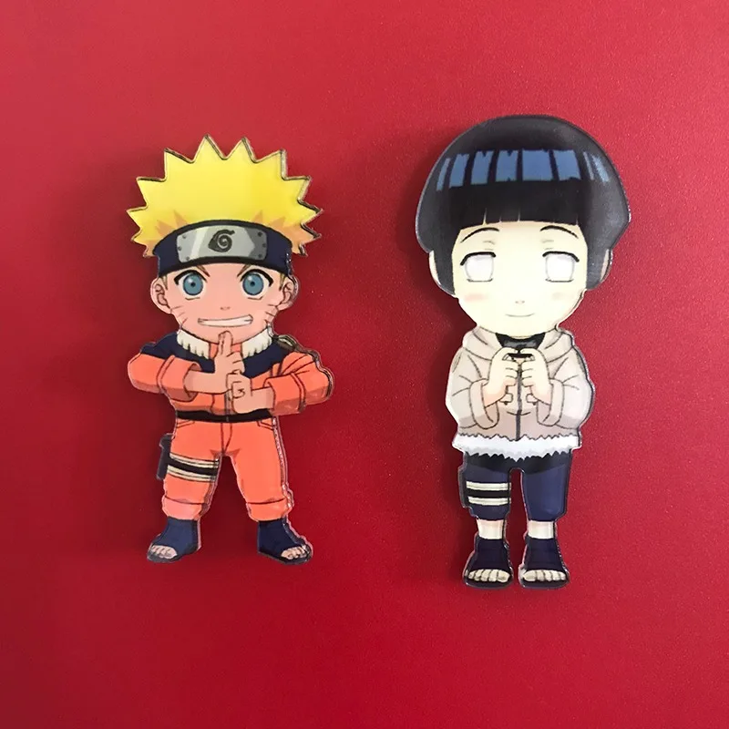 Naruto Cartoon Anime Acrylic Refrigerator Magnet Absorbing Iron Stone Kawaii Creative Interior Decoration Wholesale 20pcs