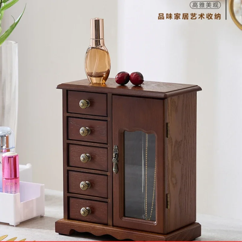 

Jewelry storage box High-grade wooden multi-layer large-capacity home retro Chinese necklace jewelry hand jewelry box