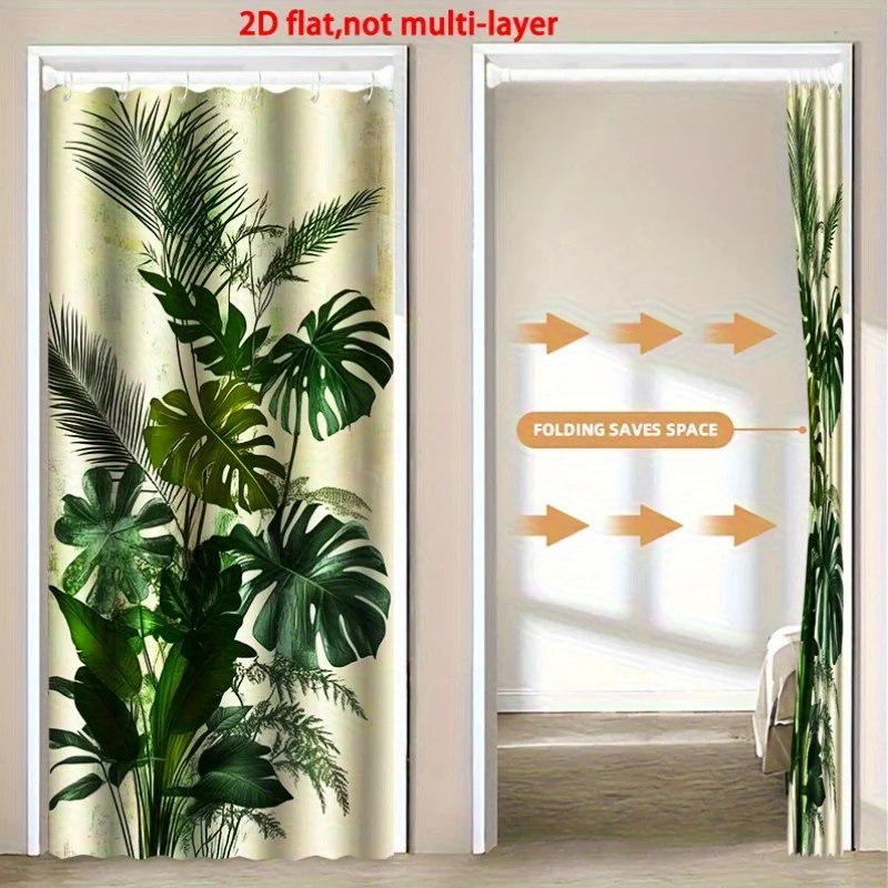 

Дверная занавеска VIKAMA с тропическими листьями и папоротниками, универсальная, для всех сезонов, современная, эстетичная, декоративная.