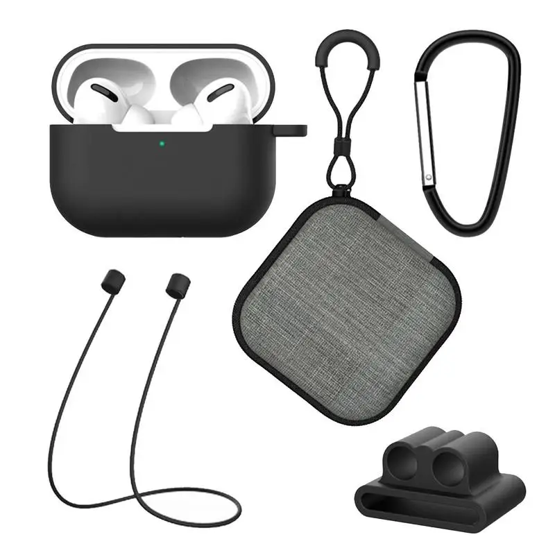 Bộ 5 Ốp Lưng Dẻo Silicon Dành Cho Tai Nghe Apple Airpods Pro 2 Ốp Lưng Tai Nghe Nhét Tai Túi Chống Mất Dây Dành Cho Apple Watch 2022 Không Dây tai Nghe Chụp Tai Phụ Kiện