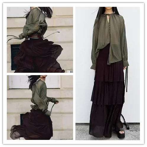 

Ele Long Sve Свободный дизайн Knot Sa irt Top French Sle Прямой крой Полиэфирное волокно Защита от солнца Тонкий ...