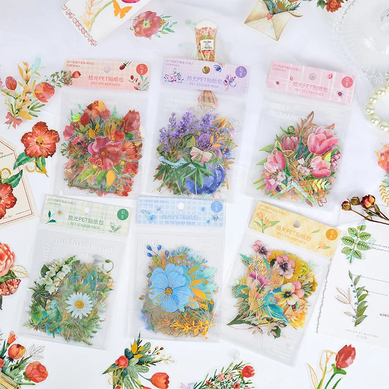 40pcs Kawaii Stationery Stickers Falling Peach Blossom Room Junk Journal Diary Planner Decorative Mobile Sticker Scrapbooking