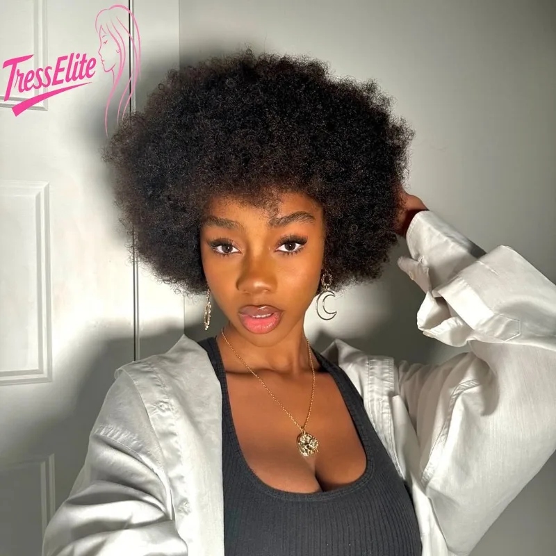 afro-kinky-curly-human-hair-full-machine-wig-natural-color-4-10-inch-glueless-ready-to-wear-brazilian-virgin-remy-180-density