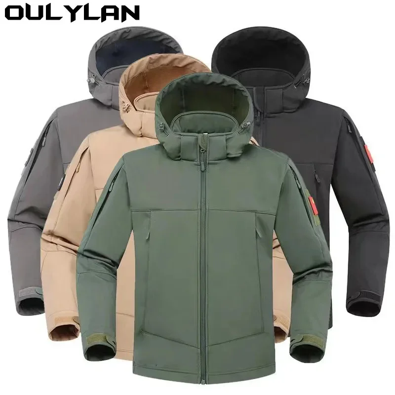 Oulylan Tactical Waterproof Windbreaker Army Combat Jacket Mens Bomber Coat Military Outdoor Jackets Men Shark Skin Soft Shell