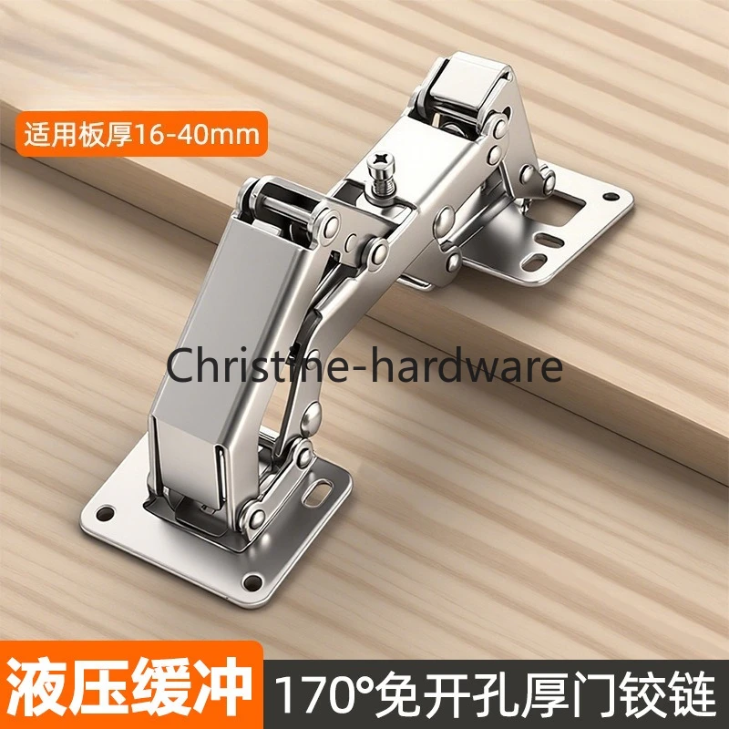 2PCS Adjustable Angle Hydraulic Damper Hinge Soft Close Invisible Hinges Iron Heavy Duty Concealed Furniture Hinges for Cabinets