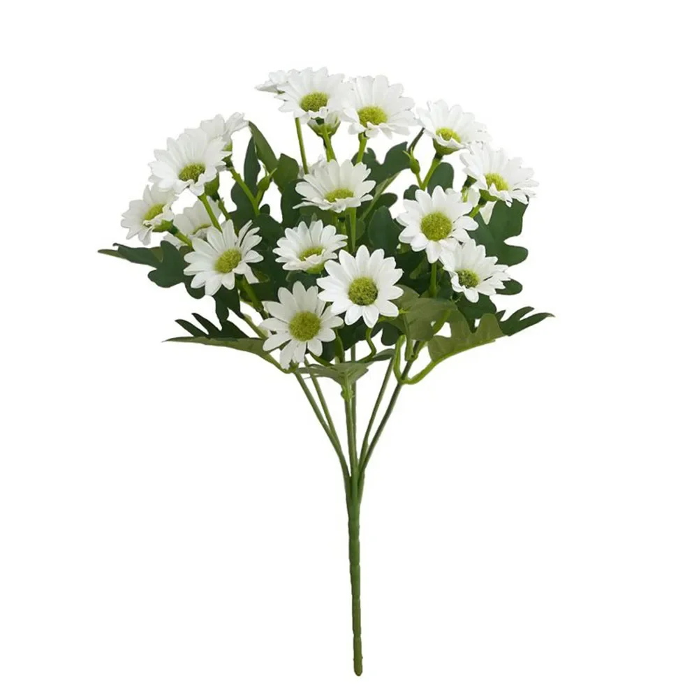 Fake Flowers Artificial Flower Wild Flower Bunch Daisies Faux Meadow Plastic Flowers 1pcs Bouquet Garden Home Decor