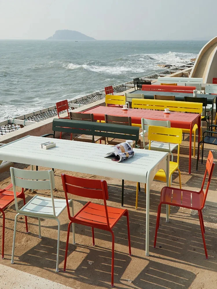 

Simple and modern commercial household outdoor open-air aluminum alloy tables and chairs, garden chairs, casual dining chairs