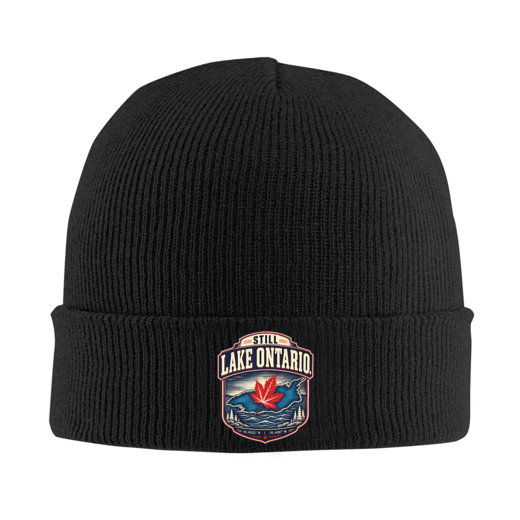 Still Lake Ontario I Stand with Canada Canadian Great Lakes Hats Autumn Winter Beanie Fashion  Cap Men Women Acrylic Skullcap