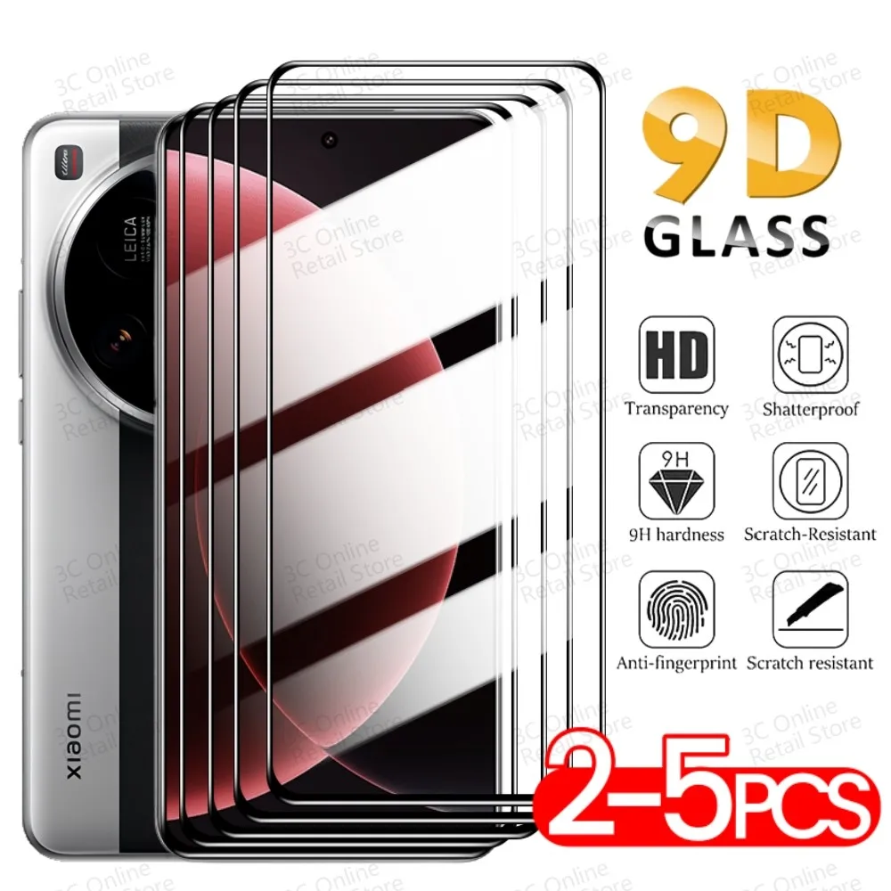 2-5 قطعة من الزجاج المقسى لهاتف Xiaomi 14 15 Ultra غطاء كامل مضاد للخدش طبقة رقيقة واقية على Mi 14 13 Pro 15 Ultra HD واقي للشاشة