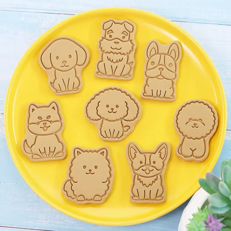 16Pcs Cat&dog Series Cookie Mold Set 3D Baking Mould Cookies Cutter Set Biscuit Baking Tool Decoration Tools DIY Baking Tools