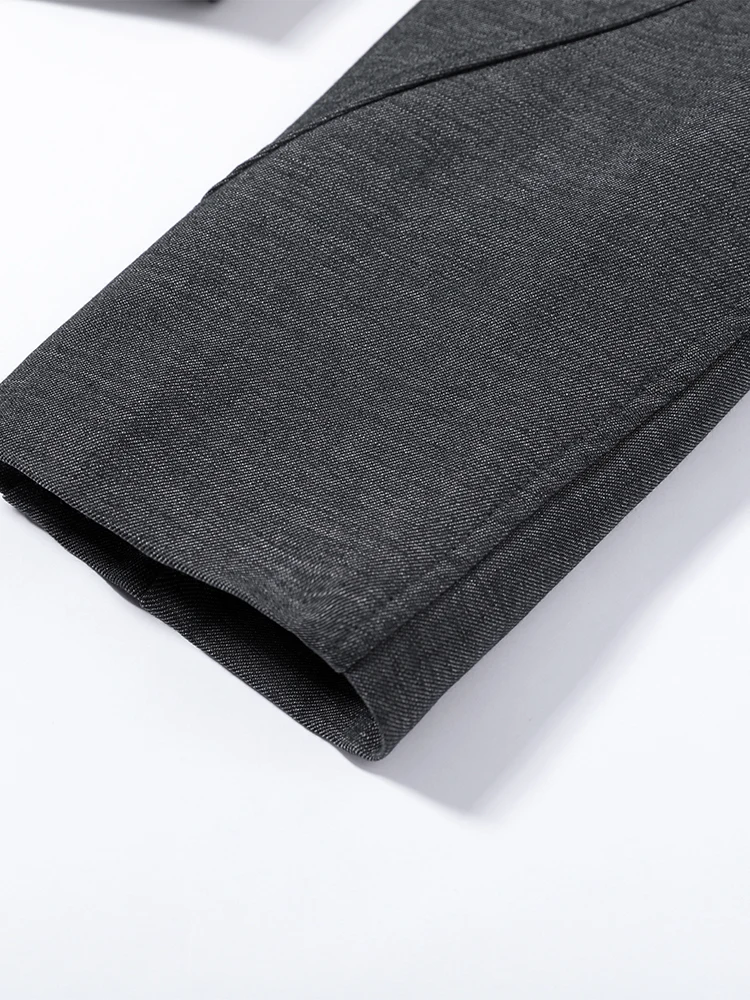 Stehkragen-Mantel mit Knöpfen und Rüschensaum, Tailliertes Damen-Jackenkleid, Elegante Langarm-Einreiher-Slim-Fit-Jacke, Neue Damenoberbekleidung – Detail 8