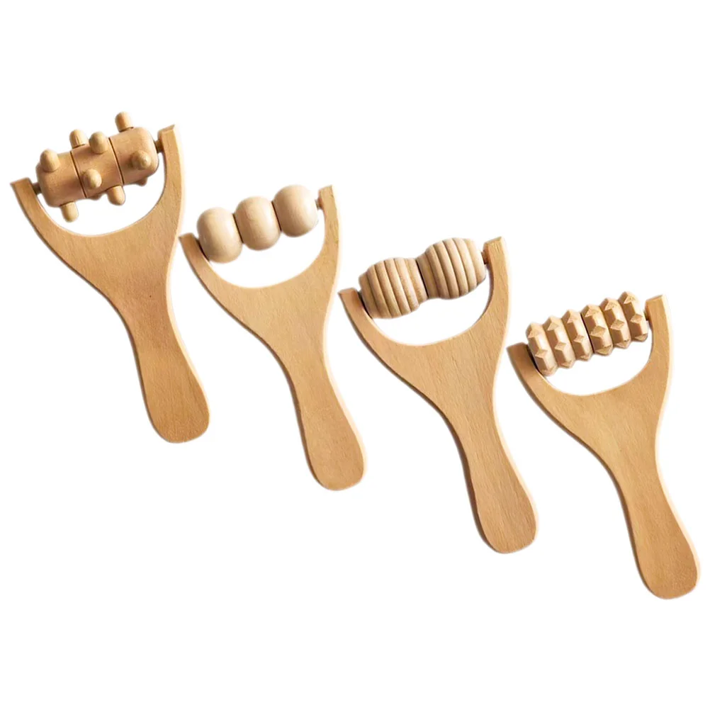 

4 Pcs Foot Massage Wood Massager Hand Portable Wooden Tool Daily Use Tools Ball