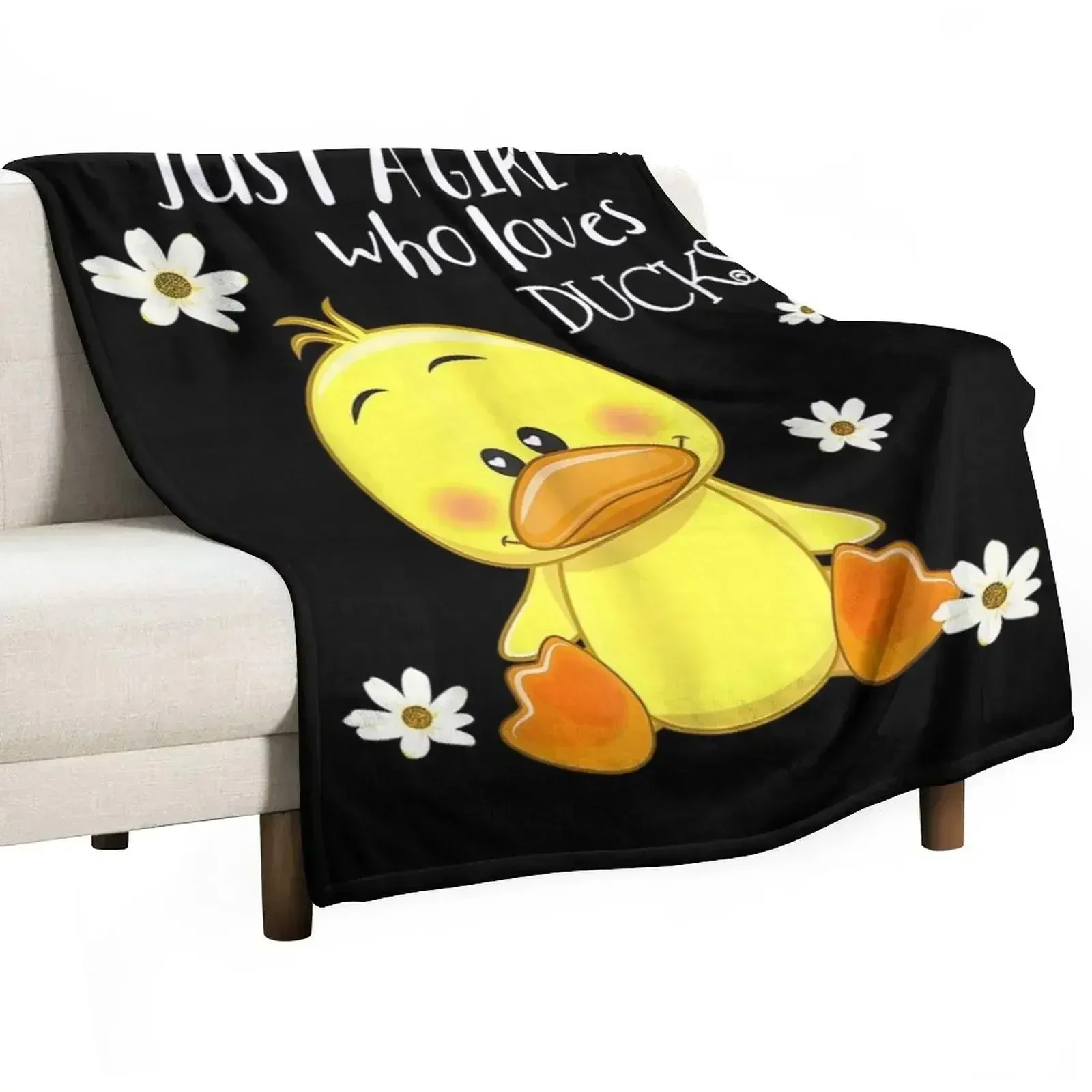 

Just A Girl Who Loves Ducks Cute Duck Lover Owner Gift Throw Blanket Picnic Soft Beds Blankets