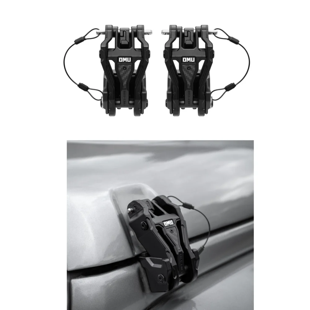 1 Pair Black Aluminum Hood Catch Kit For Jeep Wrangler JK 2007-2017 OMU005