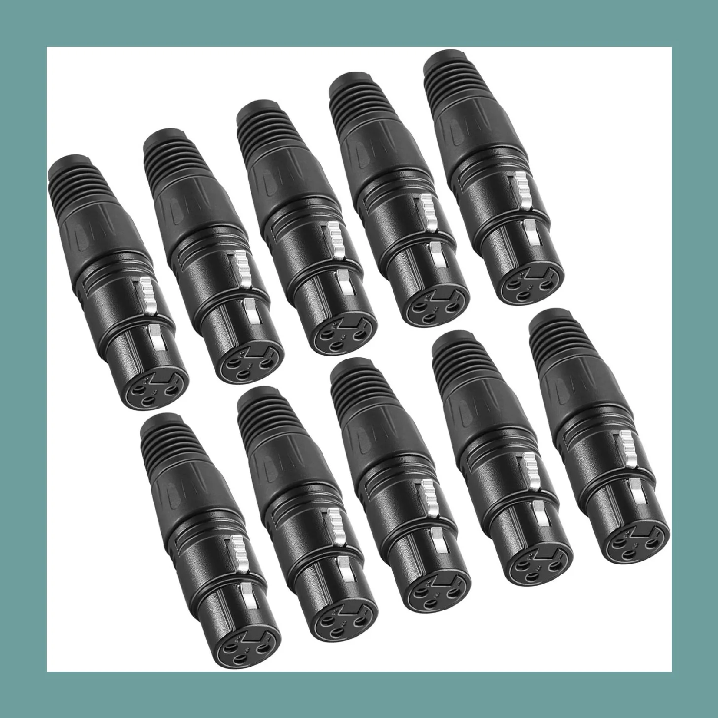 Neewer 20PCS XLR 3-Pin Solder Connector Set–10 Male&10 Female Zinc Alloy Plugs, Low-Noise Audio Cable Connectors for Microphones
