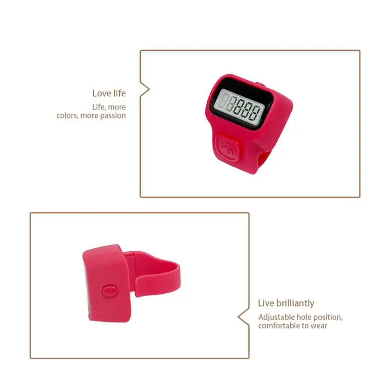 12Color Fitness Electronic Finger Counter, Mini Digital Display Hand Tally Counter 5-Digit Number Count Clicker Resettable Click