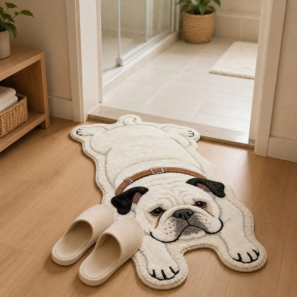Special-shaped Puppy Print Rug Decorative Carpet Soft Dog Shaped Rug Puppy Print Pet Theme Rug Animal Floor Mat
