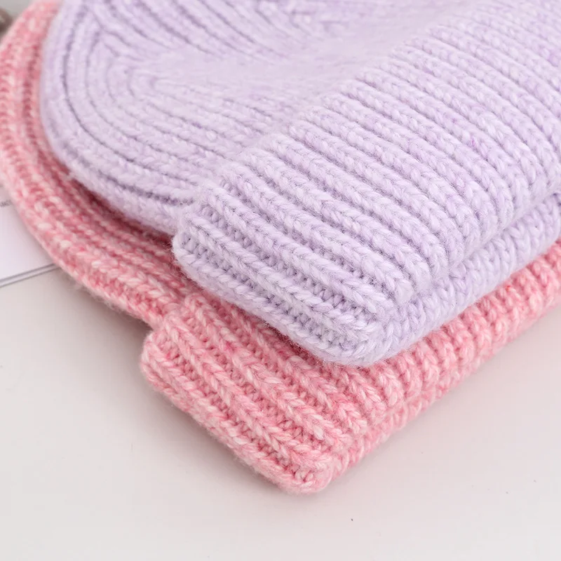 Winter New Warm Beanies Women Double Thick Knitting Ole Hat Fashion Three-dimensional Ribbed Knitted Hat Female Accessories 2026