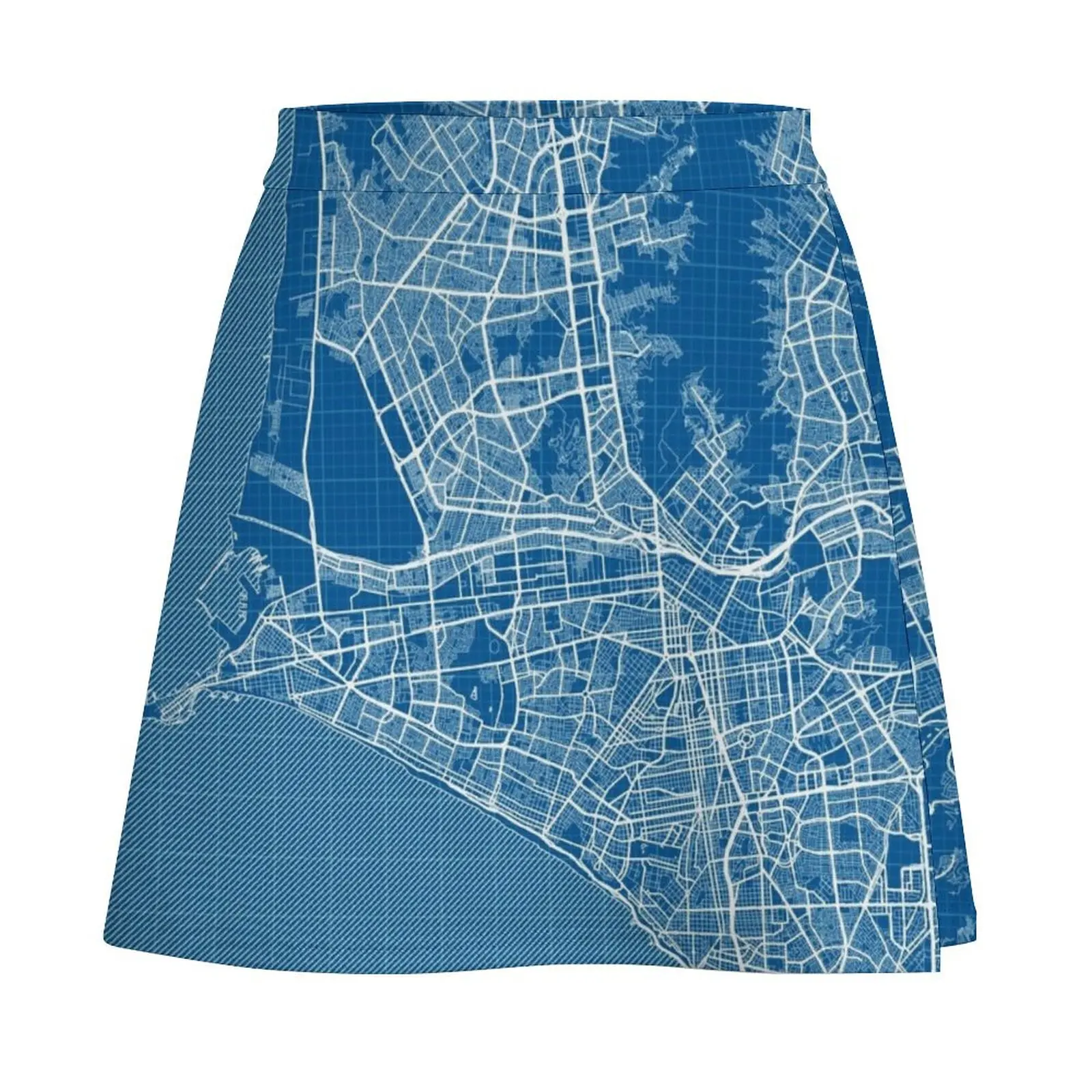 Lima City Map of Peru - Blueprint Mini Skirt women's clothing korea stylish luxury clothes women Mini Skirt