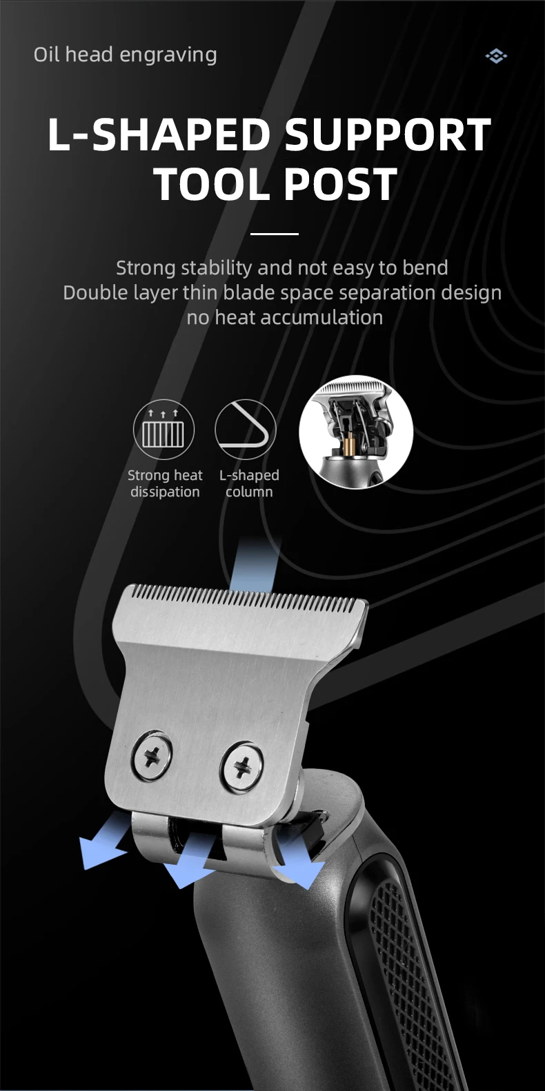 Kemei Mini-Haarschneider, Barttrimmer für Herren, Zero-Gap-T-Klinge, Haarschneidemaschine, kabelloser professioneller Haarschneider KM-1757 – Detail 9