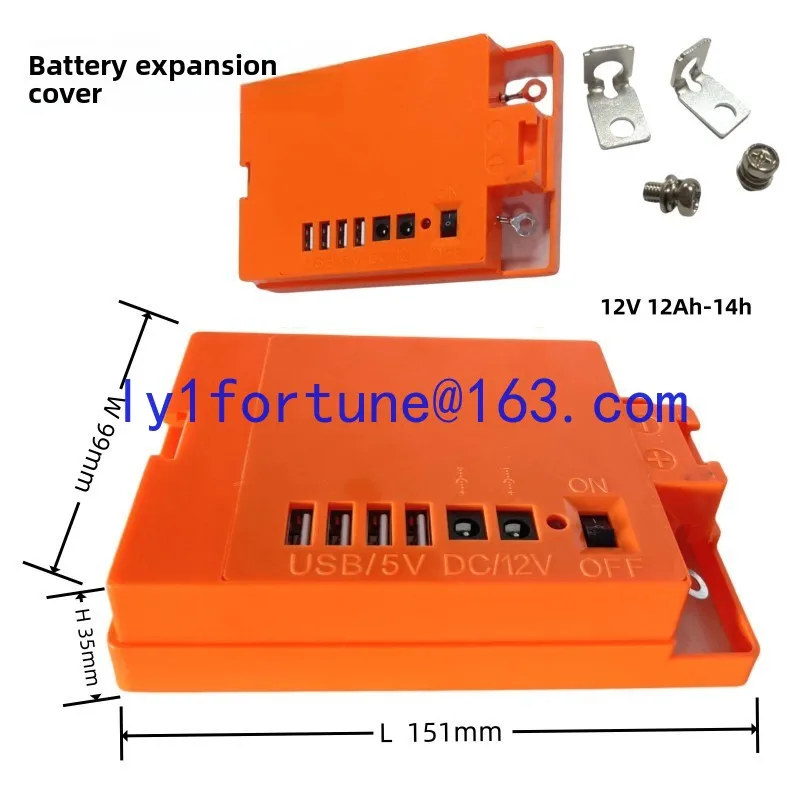 Socket type battery expansion conversion cover accessories, modified 12V converter USB12V20AHLED light triangular socket