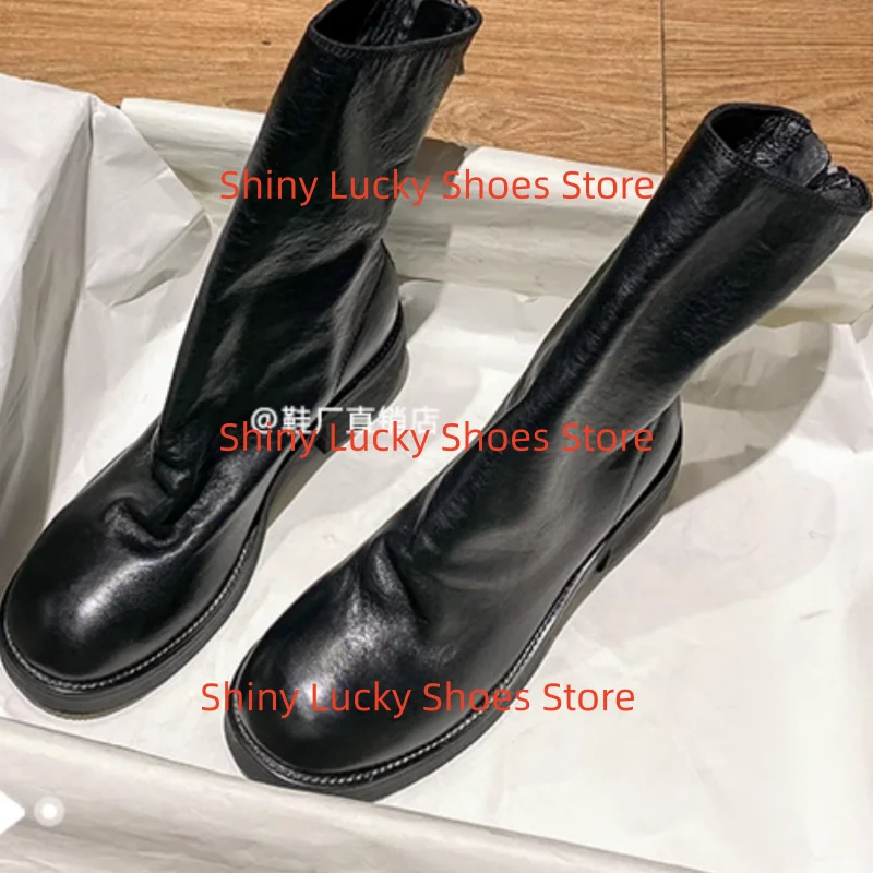 أحذية مطوي للسيدات أصابع مستديرة كعب عالي مكتنز خطوط الخياطة Tacones بولي Leather جلد الإناث أحذية بوت قصيرة الظهر سحابات Chassure