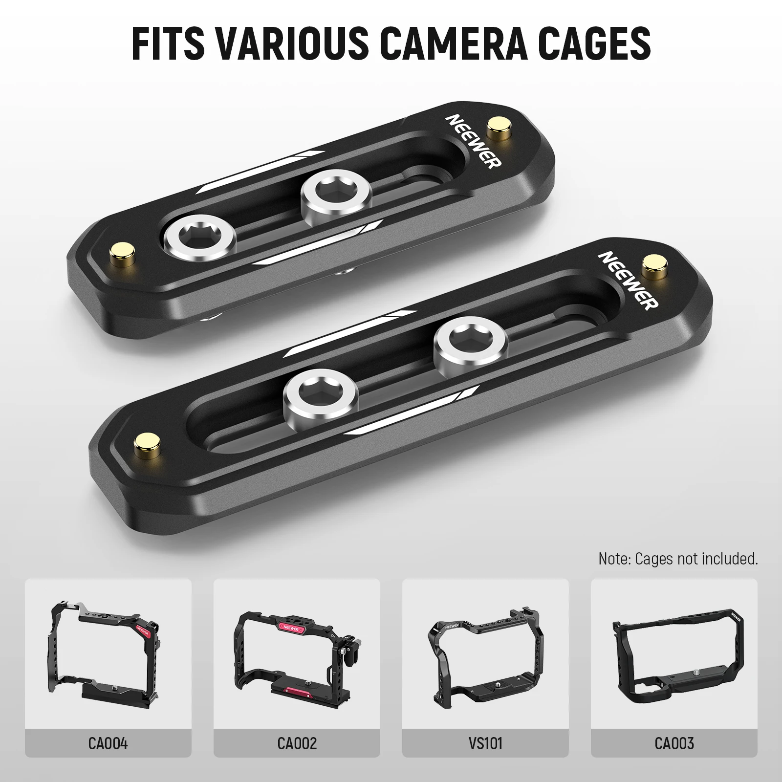 Neewer-ミニnatoレールセット、2パック、2.4 "、60mm、3" 、75mm、qr natoレール、安全ピン付き、natoクランプ用1/4 "ネジ、トップハンドルサイド