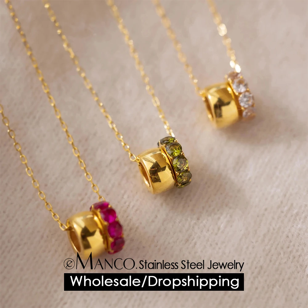 EMANCO Neue trendige vergoldete Anhängerketten für Frauen, Edelstahl-Schlüsselbeinkette, Schmuck, Partygeschenk für Mädchen