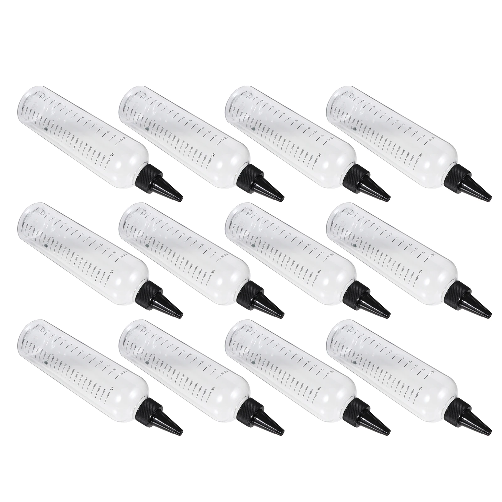 

12 Pcs Transparent Squeezable Bottles 500ML Hair Perm Liquid Measuring Applicator Hairdressing Tools Plastic Containers