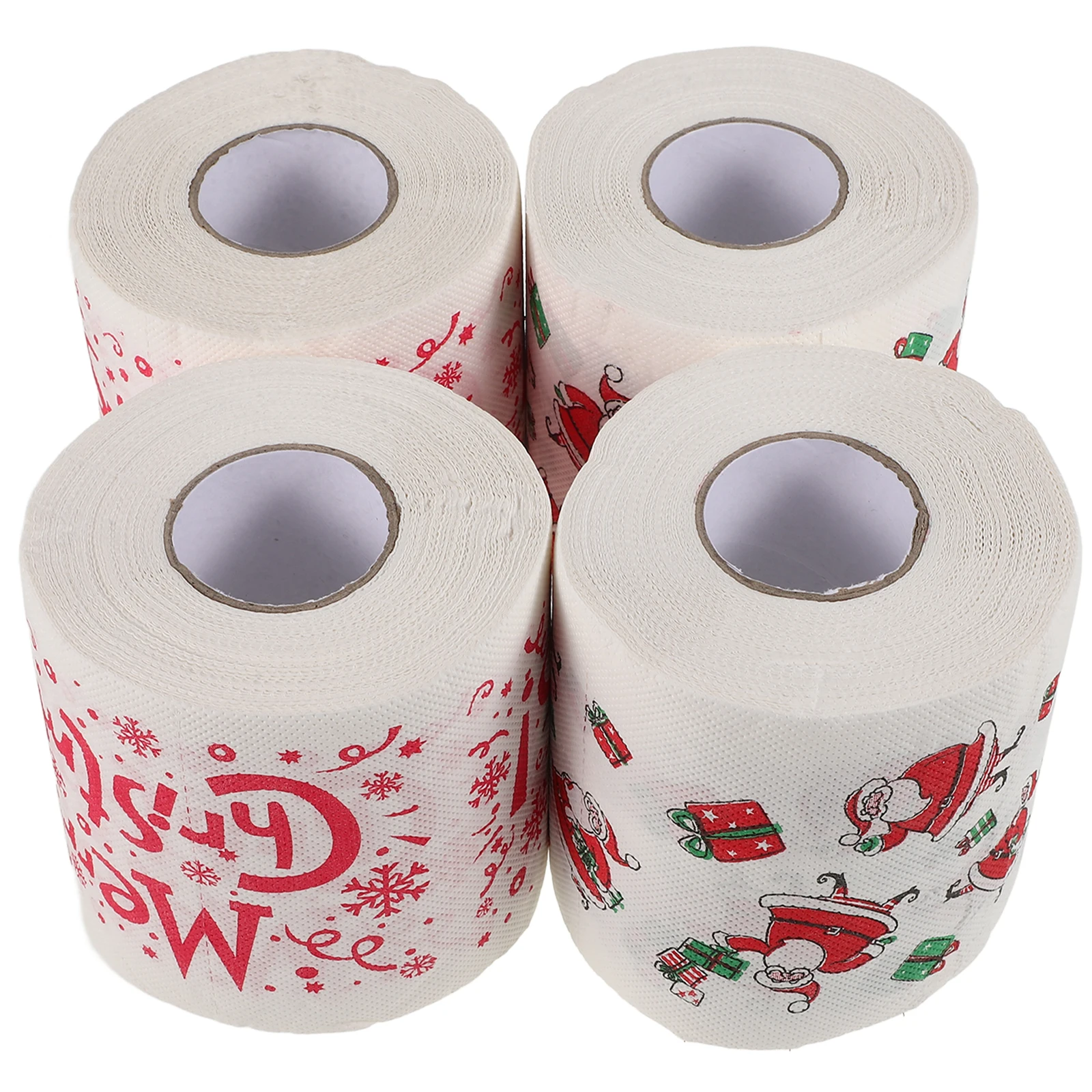 

4pcs 4 Rolls Christmas Toilet Paper Merry Christmas Napkin Funny Santa Claus Holiday Stocking Stuffers Xmas Party Bathroom Decor