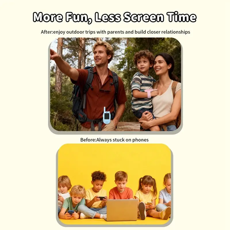 MACH-Video Walkie-talkies voor kinderen Handheld 2-pack kinderwalkies Talkies voor familiespellen Buiten kamp Verjaardagscadeaus