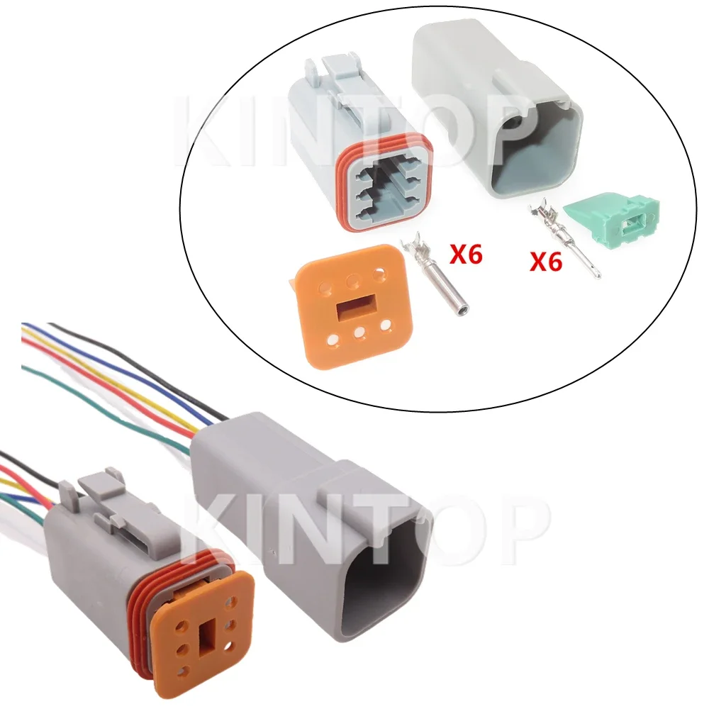 1 Set 6 Pins AC Assembly Car Running Light Wiring Harness Socket DT06-6S DT04-6P Auto Accelerator Pedal Waterproof Connector