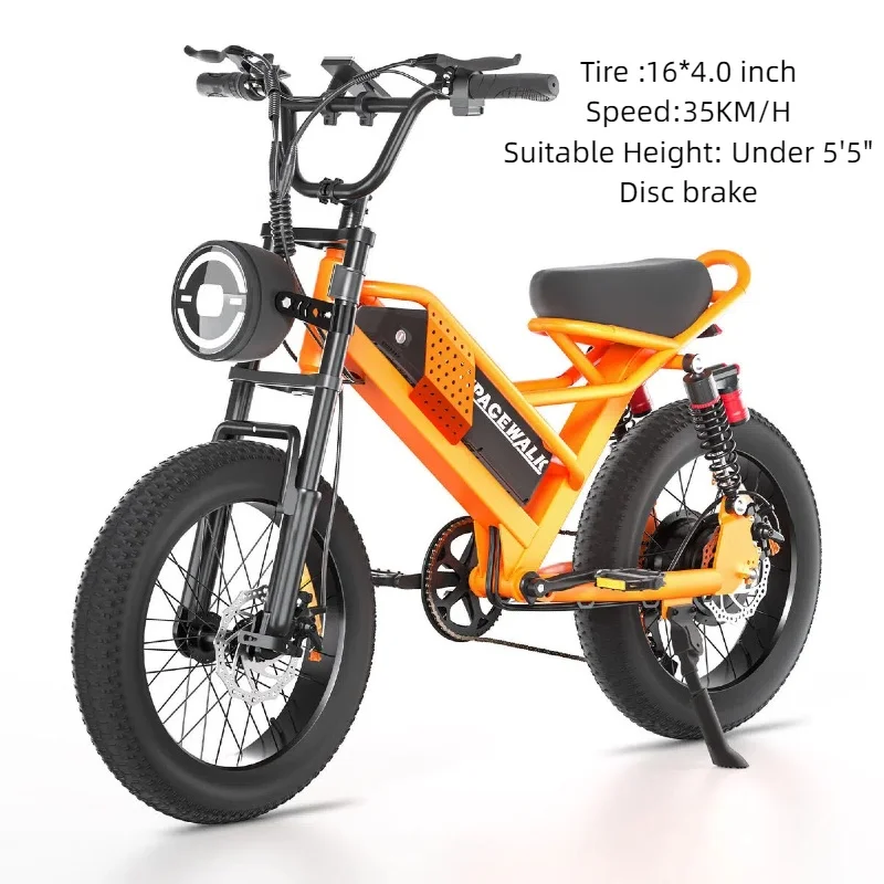Electric bike parent-child model Peak 1500W Motor 48v15.6ah Battery Mountain e-bike 20*4 inch fat tire off-road electric bicycle