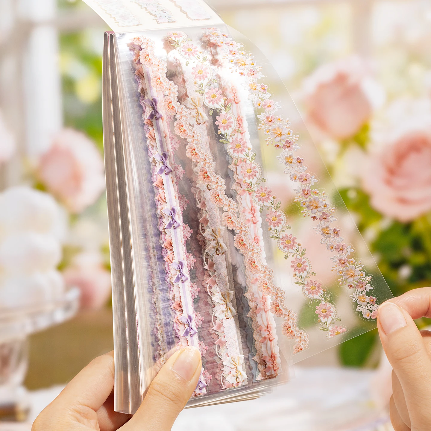 TIANZI 24 Pcs Flower Theme Die Cut Stickers Book Cute Japanese Stationery for Scrapbooking Diary Decorative Handmade Craft Suppl