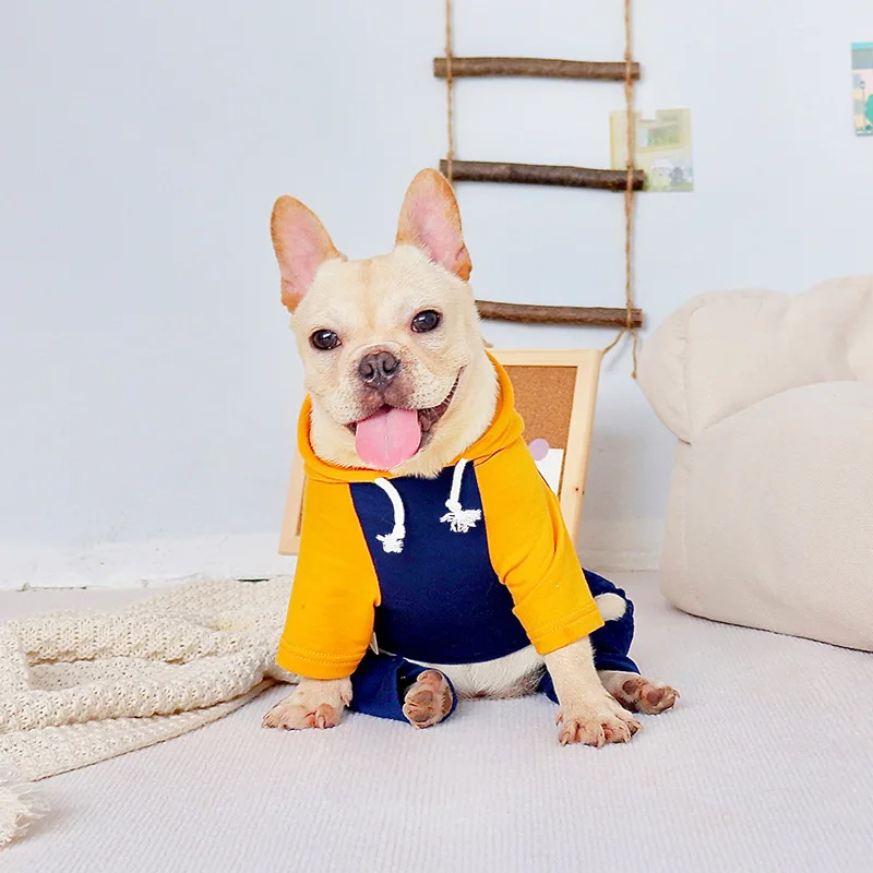 Imagem -05 - Filhote de Cachorro Roupas de Algodão Impresso Moletom Outono Cabolsa Quente Bonito Roupas para Animais de Estimação dos Desenhos Animados Roupas para Cães Moda Traje do Cão Durável