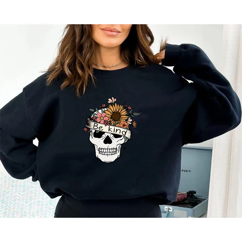 DTF Heat Iron On Skull DIY Sticker Flower Series Thermals Cartoon Fashionable Women Transfer Bow Patches DIY