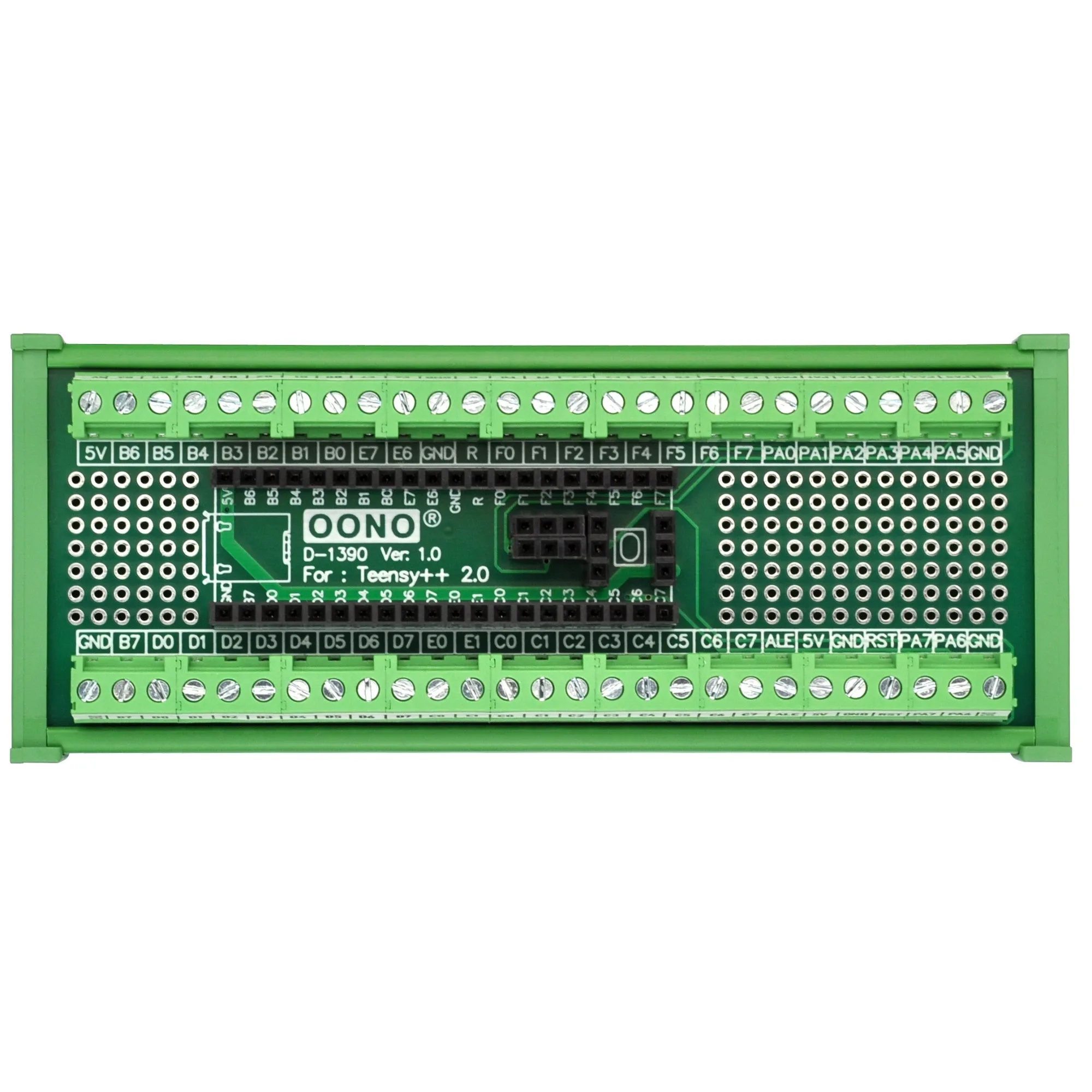 

Terminal Block Breakout Board Module for Teensy++ 2.0, DIN Rail Mount Version