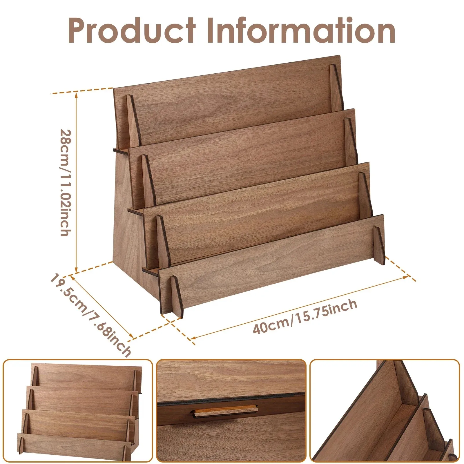 2026 New 4 Layer Wooden Card Display Rack, Multi-Layer Removable Organizer for Greeting Cards & Gift Storage Decorative Shelf