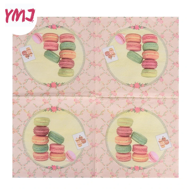 New macaron colorful printing napkins cafe hotel banquet party decoration log paddle dinner paper 2-Ply 20pcs/pac 33*33cm