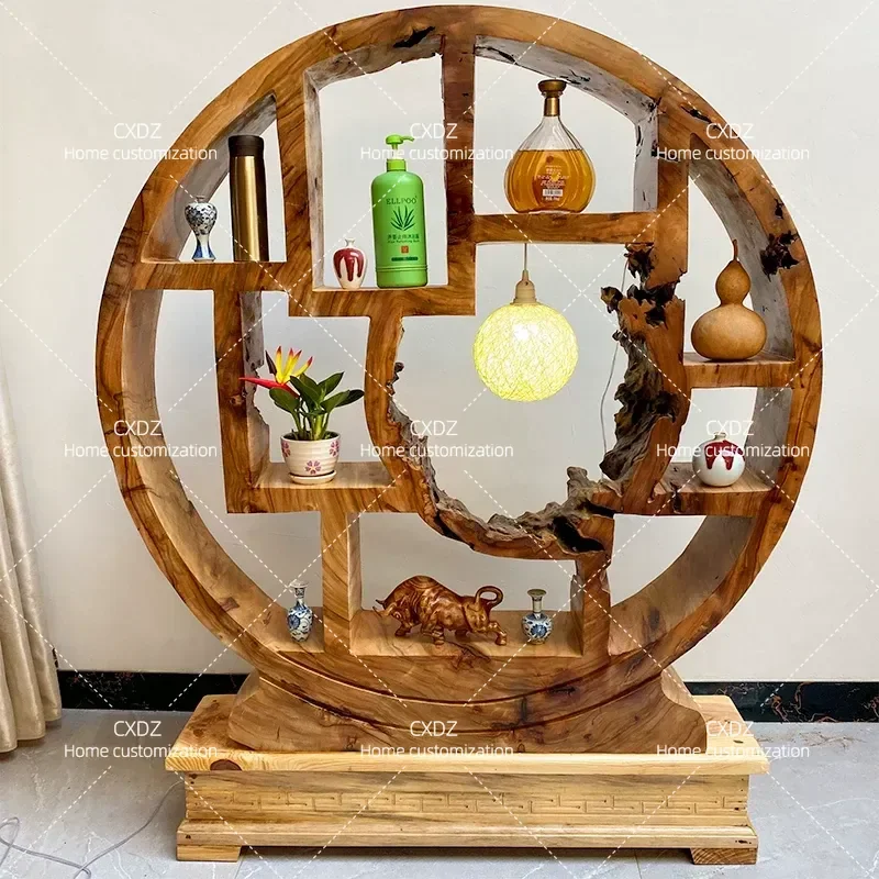 Natural Camphor Wood Root Carving Flower Stand Solid Wood Bonsai Display Rack Living Room Ornament Bogu Frame Tree Root Art