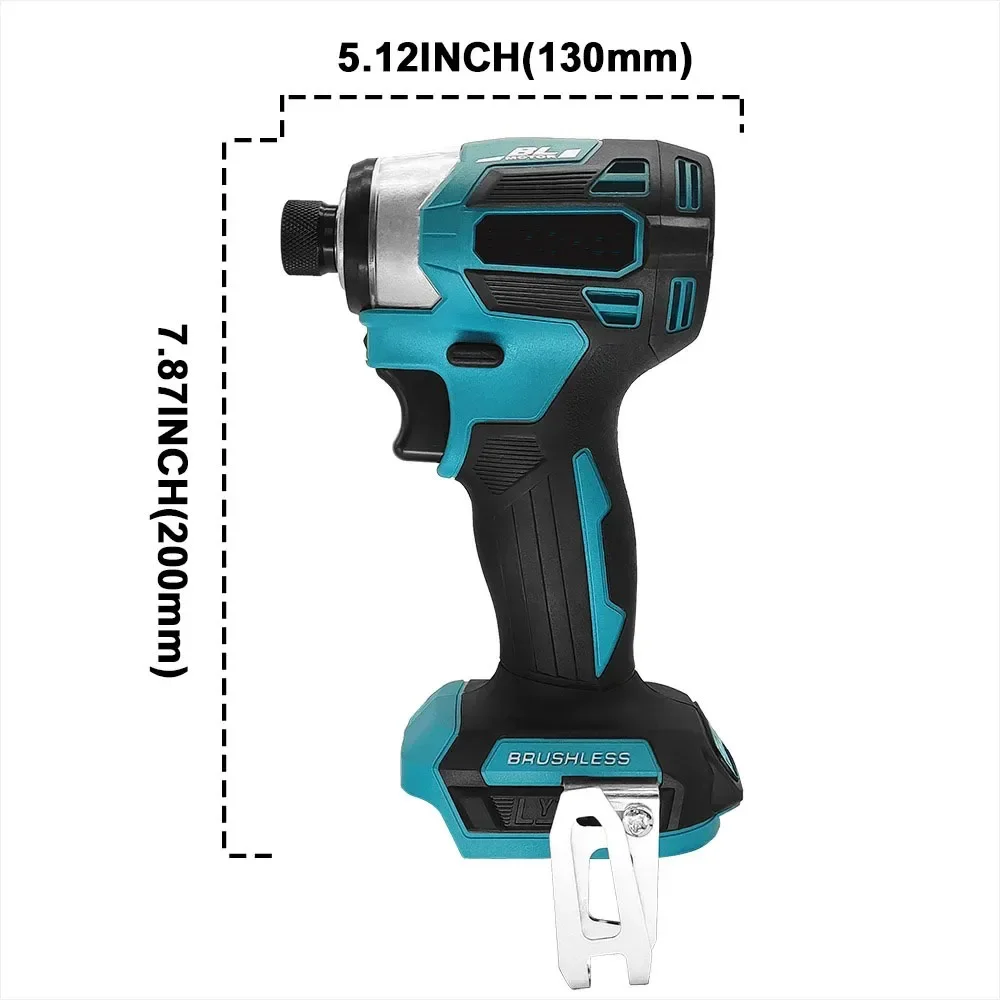 Cordless Compact Impact Driver Kit Electric Brushless Screwdriver 4-Speed 1/4-Inch Hex for Makita 18v Battery(No Battery)