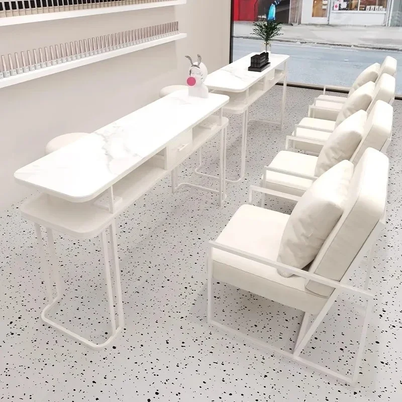 

Gold Manicure Table Nail Table and Chair Set Table for Nails Salon Salon De Belleza Mobiliario Commercial Furniture