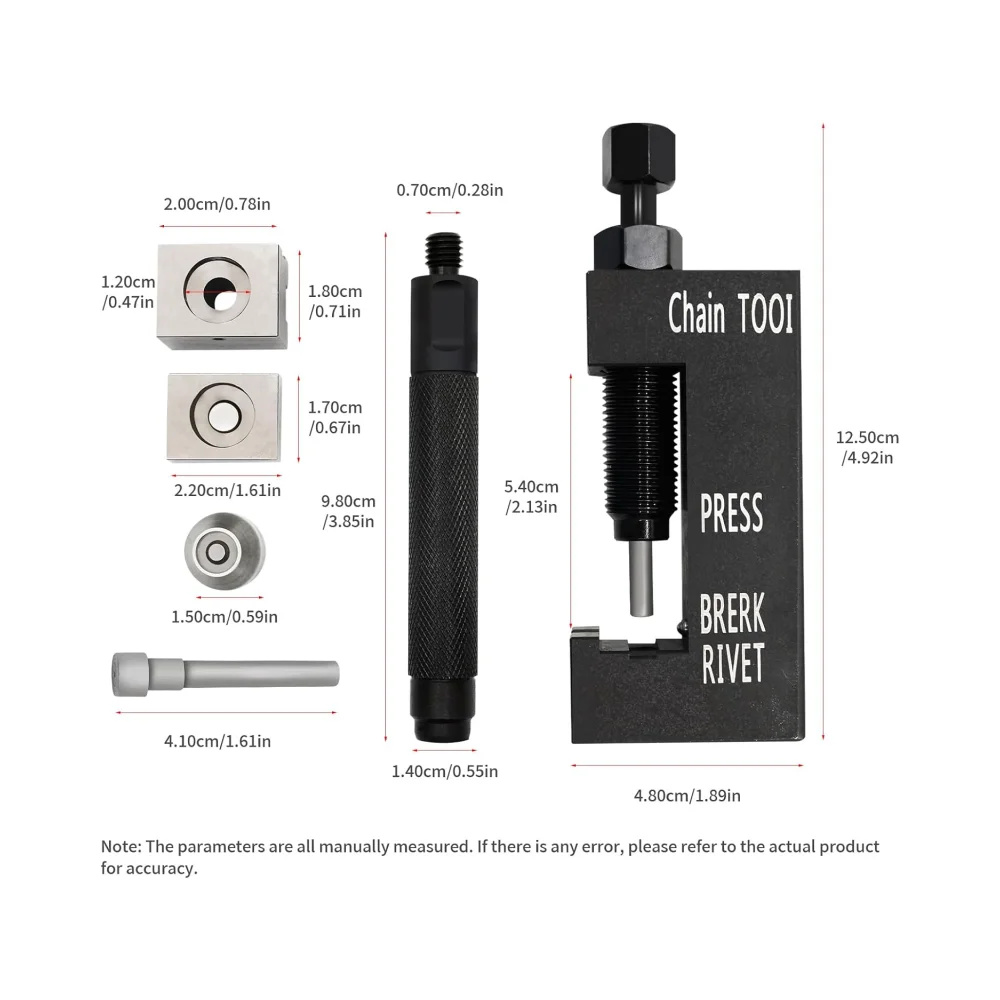 1 Juego de herramientas de reparación de interruptor de cadena de motocicleta 08-0470 herramienta de remachado de cadena para 520 525 530 herramienta de reparación de motocicletas