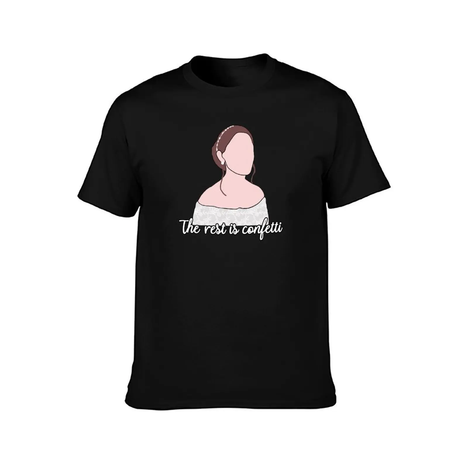 the rest is confetti T-Shirt, Summer Casual Cotton Tee, Oversized Streetwear Tops, Vintage Graphic Print, Loose Fit Short Sleeve